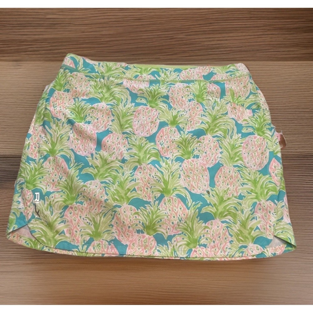 RLX Ralph Lauren Bright Pineapple Print Skort‎ Pickleball Golf Large Preppy